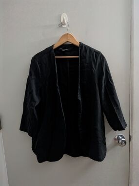 Harlowe & Graham Black Collared Jacket Large Goth Classic Office Quiet Luxury